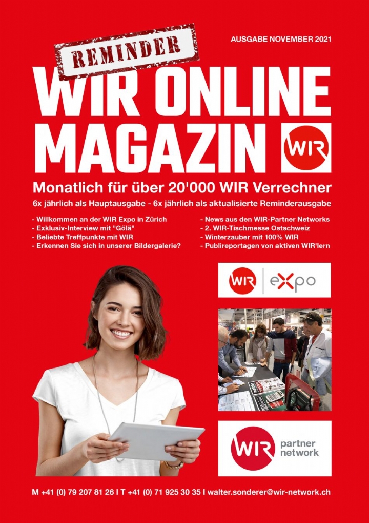 WIR-Network Magazin - ÄLTERE AUSGABEN - PDF-Button anklicken und geniessen